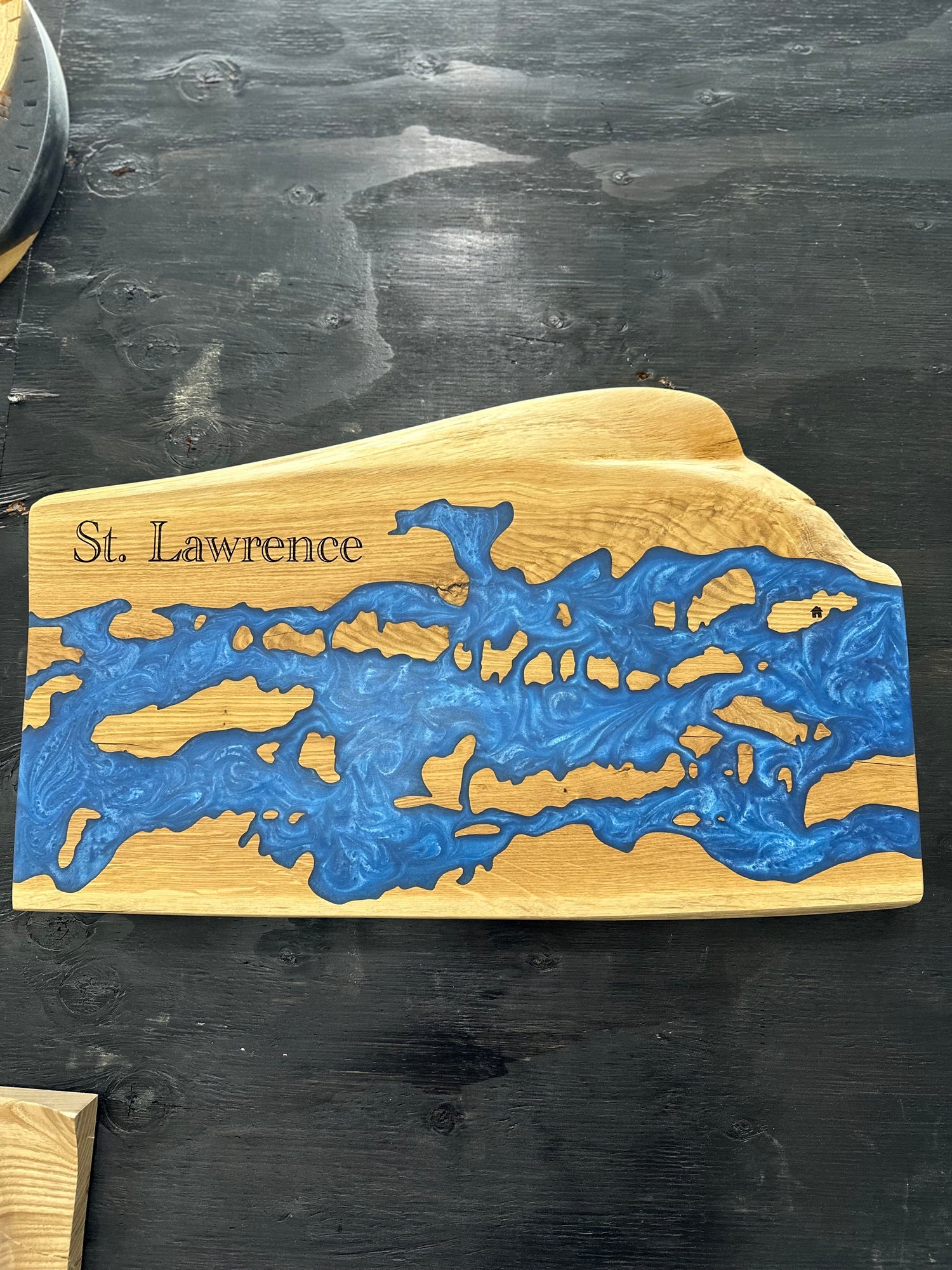 Flowing Lake board - Custom epoxy Charcuterie or Wall Art