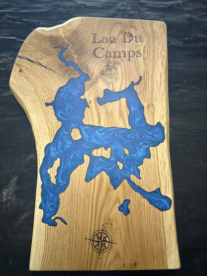 Flowing Lake board - Custom epoxy Charcuterie or Wall Art