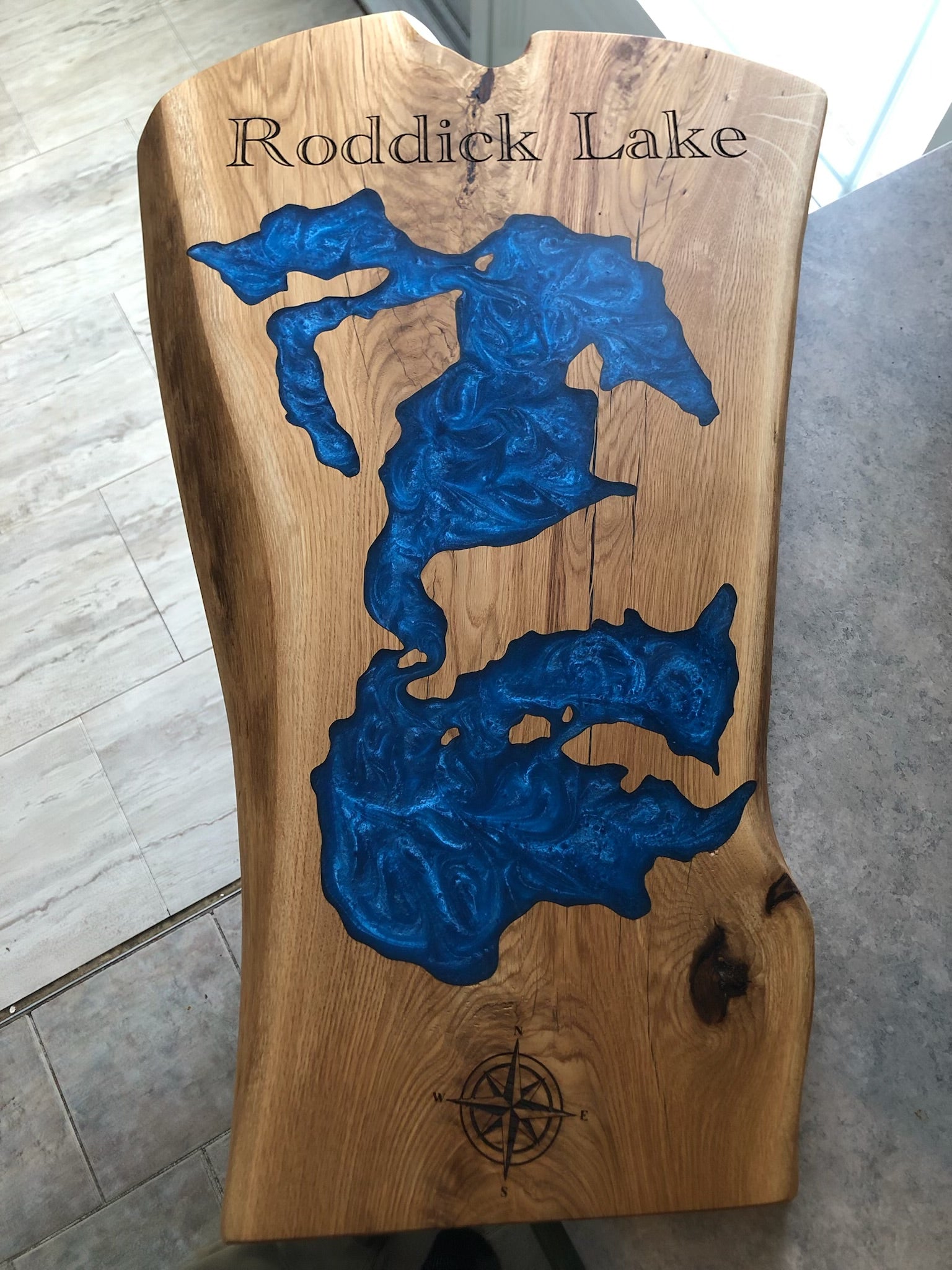 Flowing Lake board - Custom epoxy Charcuterie or Wall Art