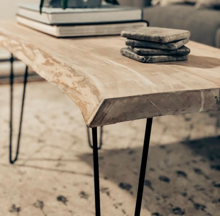 Live edge online hairpin coffee table